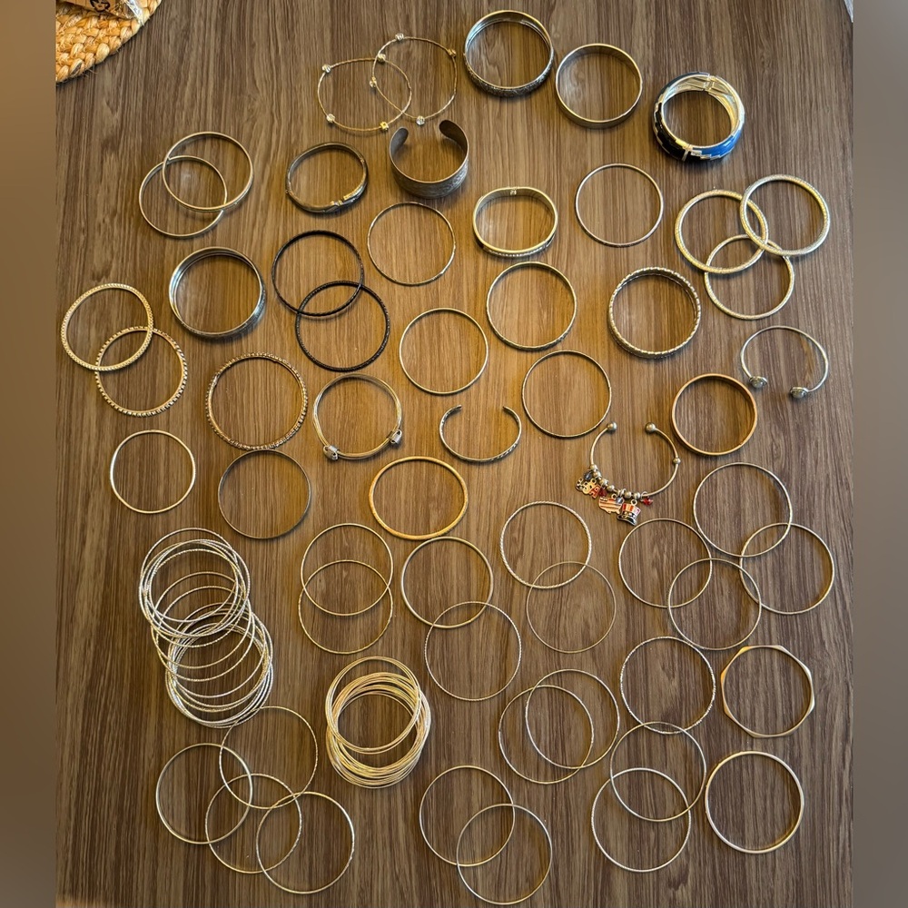 Lot of Vintage Silver Bangle Bracelets